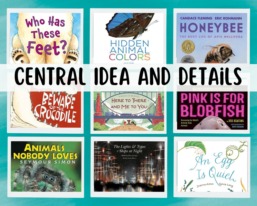central idea and relevant details picture book lessons